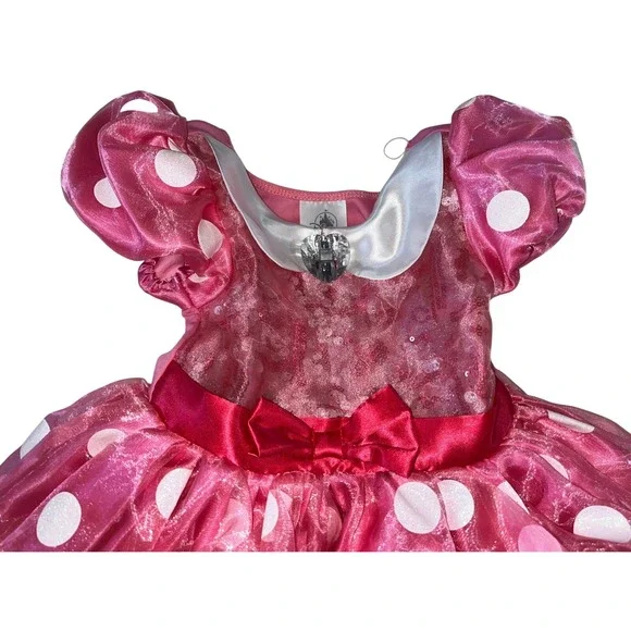 Disney Minnie Mouse Pink Polka Dot Costume‎ Dress Girls Size 2 Up to 92cm - Picture 3 of 5